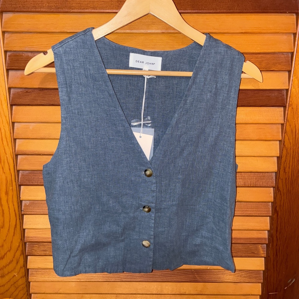 NWT DEAR JOHN women gilet vest in blue- size XS